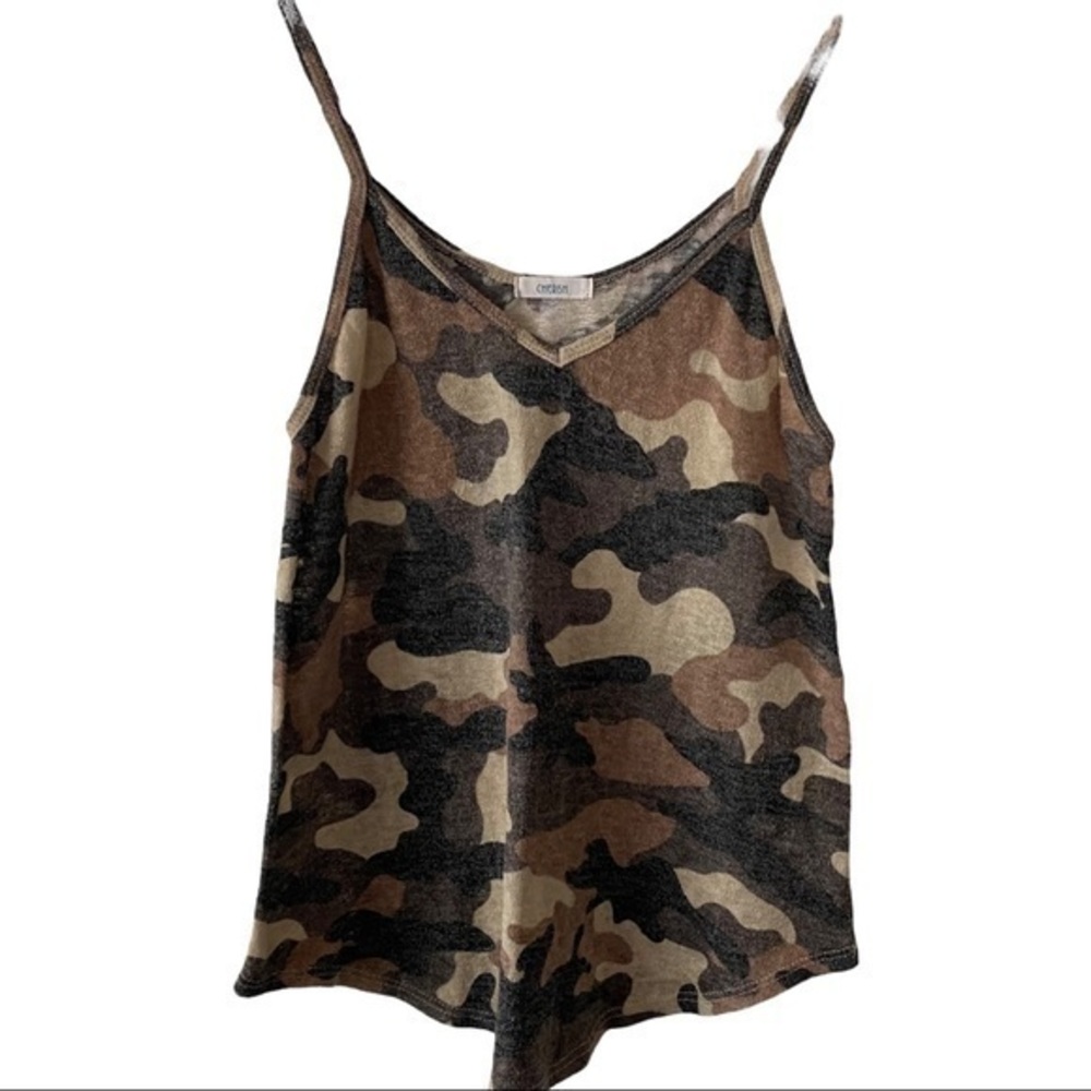 Cherish Women’s Spaghetti Strap Camo Y2K Tank       Sz‎ S